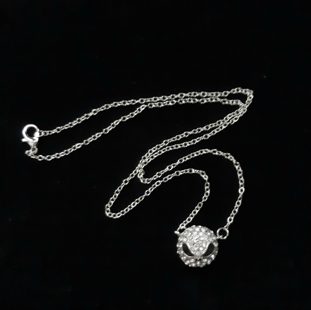 Nightmare Before Christmas Silver Jack Necklace Halloween Holiday